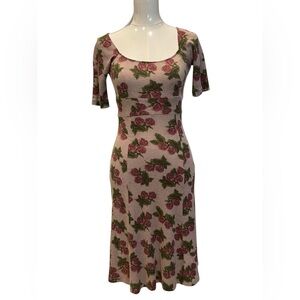 BETSEY JOHNSON Iconic Vintage Rose Floral Sweater Dress. acrylic Blend Size:P